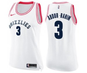 Women\'s Memphis Grizzlies #3 Shareef Abdur-Rahim Swingman White Pink Fashion Basketball Jersey