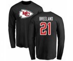 Kansas City Chiefs #21 Bashaud Breeland Black Name & Number Logo Long Sleeve T-Shirt