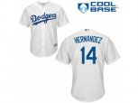 Los Angeles Dodgers #14 Enrique Hernandez Authentic White Home Cool Base MLB Jersey