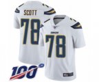 Los Angeles Chargers #78 Trent Scott White Vapor Untouchable Limited Player 100th Season Football Jersey