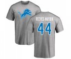 Detroit Lions #44 Jalen Reeves-Maybin Ash Name & Number Logo T-Shirt
