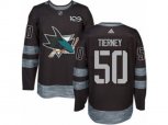 Adidas San Jose Sharks #50 Chris Tierney Authentic Black 1917-2017 100th Anniversary NHL Jersey
