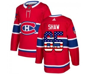 Montreal Canadiens #65 Andrew Shaw Authentic Red USA Flag Fashion NHL Jersey