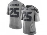 Seattle Seahawks #25 Richard Sherman Gray Gridiron Gray Jerseys(Limited)