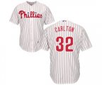 Philadelphia Phillies #32 Steve Carlton Replica White Red Strip Home Cool Base Baseball Jersey