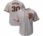 San Francisco Giants #30 Orlando Cepeda Replica Grey Road 2 Cool Base Baseball Jersey