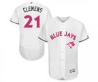 Toronto Blue Jays #21 Roger Clemens Authentic White 2016 Mother's Day Fashion Flex Base Baseball Jersey
