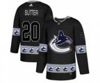 Vancouver Canucks #20 Brandon Sutter Authentic Black Team Logo Fashion NHL Jersey