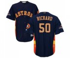 Houston Astros #50 J.R. Richard Replica Navy Blue Alternate 2018 Gold Program Cool Base Baseball Jersey
