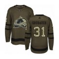 Colorado Avalanche #31 Philipp Grubauer Authentic Green Salute to Service NHL Jersey