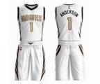 Atlanta Hawks #1 Justin Anderson Authentic White Basketball Suit Jersey - City Edition