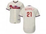 Philadelphia Phillies #21 Clay Buchholz Cream Flexbase Authentic Collection MLB Jersey