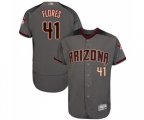 Arizona Diamondbacks #41 Wilmer Flores Grey Road Authentic Collection Flex Base Baseball Jersey