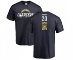 Los Angeles Chargers #20 Desmond King Navy Blue Backer T-Shirt
