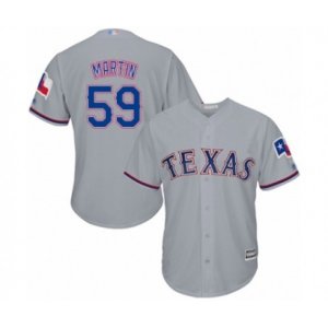 Texas Rangers #59 Brett Martin Authentic Grey Road Cool Base Baseball Player Jersey