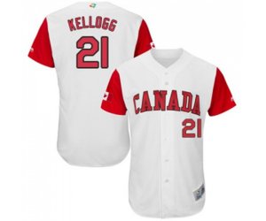 Canada Baseball #21 Ryan Kellogg White 2017 World Baseball Classic Authentic Team Jersey