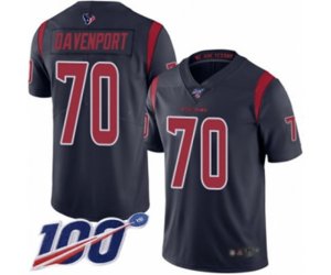 Houston Texans #70 Julien Davenport Limited Navy Blue Rush Vapor Untouchable 100th Season Football Jersey