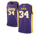 Los Angeles Lakers #34 Shaquille O'Neal Swingman Purple NBA Jersey - Statement Edition