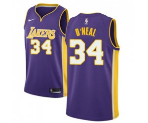 Los Angeles Lakers #34 Shaquille O\'Neal Swingman Purple NBA Jersey - Statement Edition