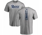 Los Angeles Rams #91 Greg Gaines Ash Backer T-Shirt
