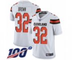 Cleveland Browns #32 Jim Brown White Vapor Untouchable Limited Player 100th Season Football Jersey
