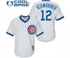 Chicago Cubs #12 Kyle Schwarber Authentic White Home Cooperstown Baseball Jersey