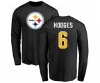 Pittsburgh Steelers #6 Devlin Hodges Black Name & Number Logo Long Sleeve T-Shirt