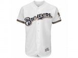 Milwaukee Brewers Home Blank White Flex Base Authentic Collection Team Jersey