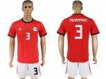 Egypt #3 Mohammadi Red Home Soccer Country Jersey