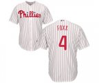 Philadelphia Phillies #4 Jimmy Foxx Replica White Red Strip Home Cool Base Baseball Jersey