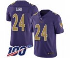 Baltimore Ravens #24 Brandon Carr Limited Purple Rush Vapor Untouchable 100th Season Football Jersey