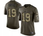 Indianapolis Colts #19 Johnny Unitas Elite Green Salute to Service Football Jersey