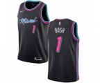 Miami Heat #1 Chris Bosh Swingman Black NBA Jersey - City Edition