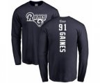 Los Angeles Rams #91 Greg Gaines Navy Blue Backer Long Sleeve T-Shirt