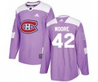 Montreal Canadiens #42 Dominic Moore Authentic Purple Fights Cancer Practice NHL Jersey