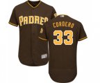 San Diego Padres #33 Franchy Cordero Brown Alternate Flex Base Authentic Collection Baseball Jersey