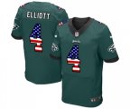Philadelphia Eagles #4 Jake Elliott Elite Midnight Green Home USA Flag Fashion Football Jersey