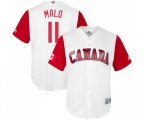 Canada Baseball #11 Jonathan Malo White 2017 World Baseball Classic Replica Team Jersey