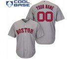 Boston Red Sox Customized Replica Grey Road Cool Base Baseball Jersey