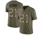 New England Patriots #21 Duron Harmon Limited Olive Camo 2017 Salute to Service Football Jersey
