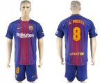 2017-18 Barcelona 8 A. INIESTA Home Soccer Jersey