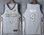 Cleveland Cavaliers #9 Dwyane Wade Gray The Land 2017-2018 Nike Authentic Stitched NBA Jersey