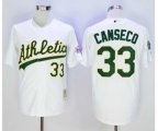 Oakland Athletics #33 Jose Canseco White Throwback Stitched MLB Jersey