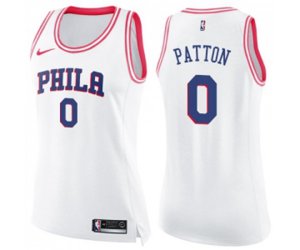 Women\'s Philadelphia 76ers #0 Justin Patton Swingman White Pink Fashion Basketball Jersey