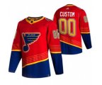St. Louis Blues Customized Red 2020-21 Reverse Retro Alternate Hockey Jersey
