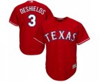 Texas Rangers #3 Delino DeShields Replica Red Alternate Cool Base Baseball Jersey