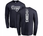 Los Angeles Rams #12 Brandin Cooks Navy Blue Backer Long Sleeve T-Shirt