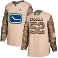 Vancouver Canucks #52 Cole Cassels Authentic Camo Veterans Day Practice NHL Jersey