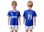 Juventus #19 Bonucci Away Kid Soccer Club Jersey