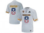 2016 US Flag Fashion Men's Arizona State Sun Devils D.J. Foster #8 Desert Ice College Football Jersey - White